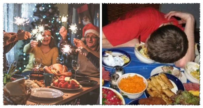 10 забавных фотографий до и после празднования Нового года